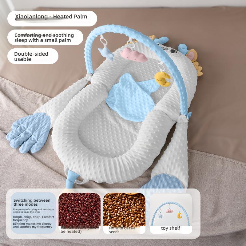 Успокаивающая кроватка для новорожденных с наклонной подушкой и подставкой для ног и стойкой для игрушек для комфортного гнездышка