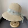 Straw hat versatile big eaves sun hat summer travel bucket hat face small shade sun hat