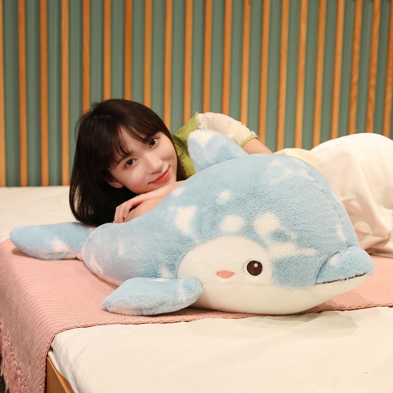 Dolphin Plush Pillow Cute Light Blue Stuffed Animal Perfect Birthdays For