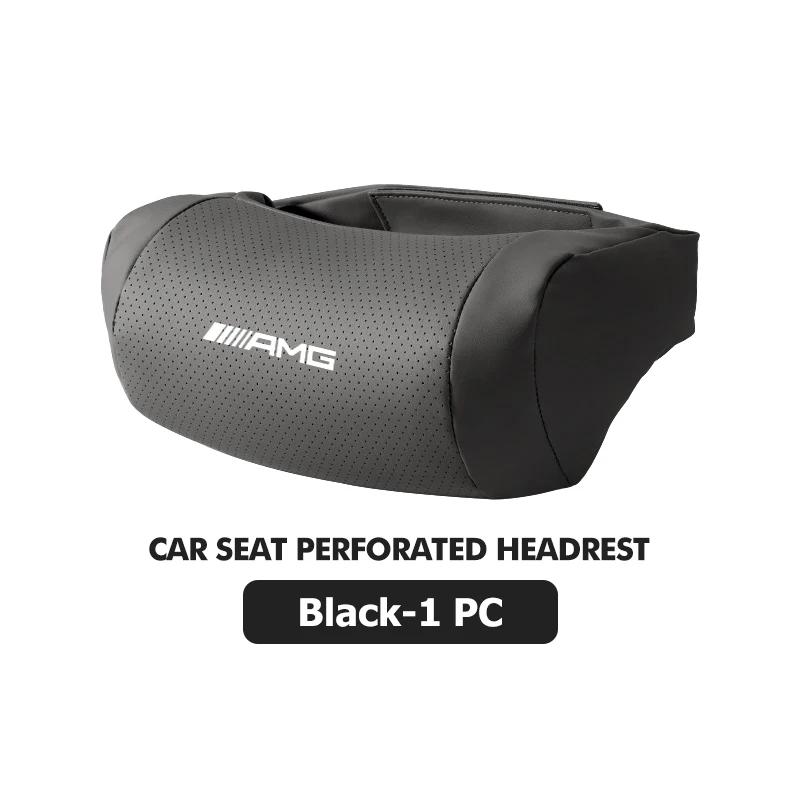 JYZ2   Car Neck Pillow Leather Pack Headrest Pain Relief Lumbar Pillow For Mercedes Benz AMG C180 C300 W124 W176 W177 C200 C260 GLC CLE