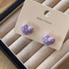 Korean Style Summer Sweet Fashion Retro Elegant Cute Heart Polka Dot Pendant Earrings for Women Vacation Jewelry Accessorie Gift