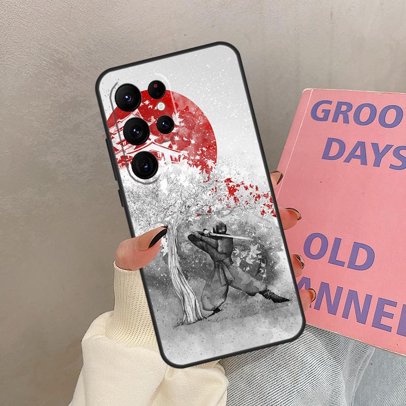 Японский Самурай Воин Чехол Для Samsung Galaxy S24 Ultra S20 S21 S22 S23 S25 Ultra S9 S10 Plus S25 FE Обложка Coque
