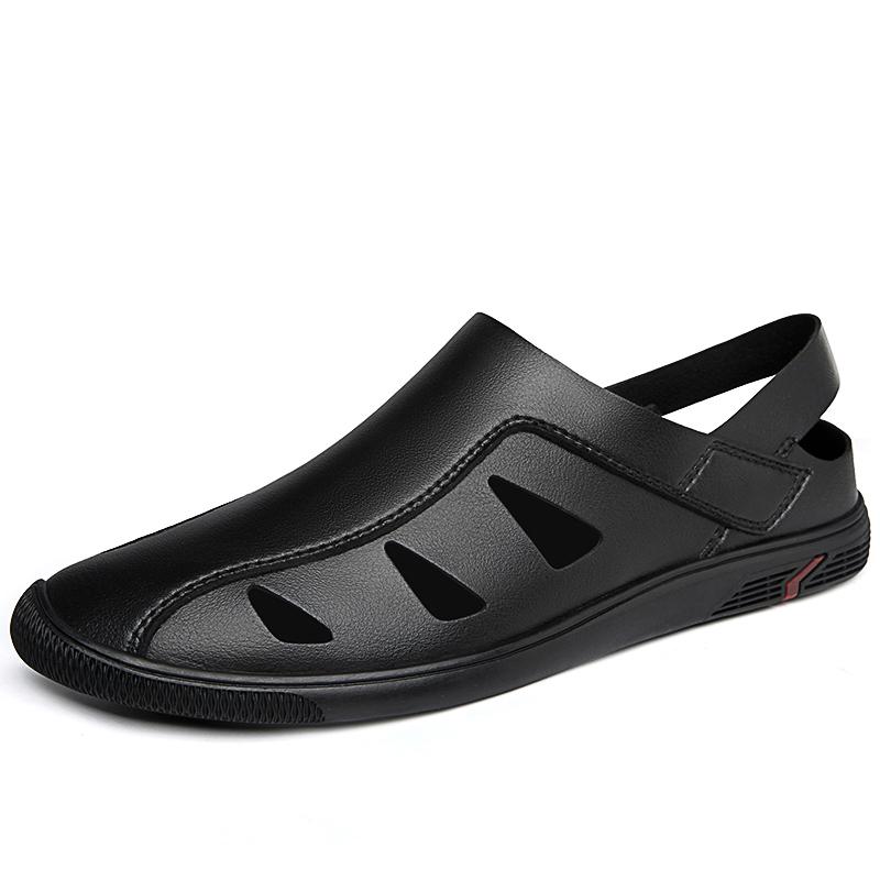 Летние хиты продаж, мужская обувь из натуральной кожи, дышащие сандалии, повседневная обувь для дома и улицы, низкие лоферы