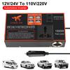Адаптер питания Преобразователь постоянного тока 12 В/24 В в переменный ток 110 В/220 В Розетки переменного тока Автомобильный инвертор USB Зарядные устройства Вилка 8 портов Розетка