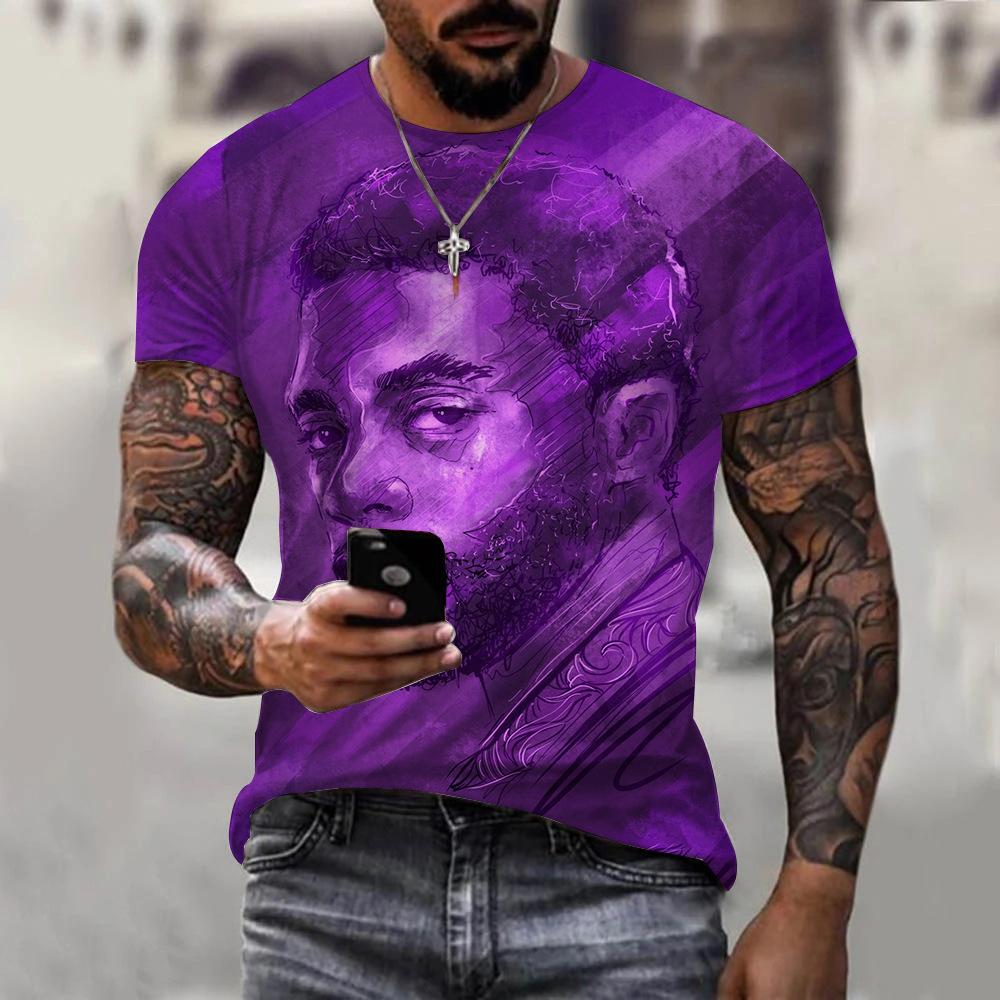 Round Neck 3D Marvel Black Panther Printed Casual Short Sleeved Men's T-shirts - Soft Medium Stretch Polyester Fabric Summer Relaxed Fit Clothing