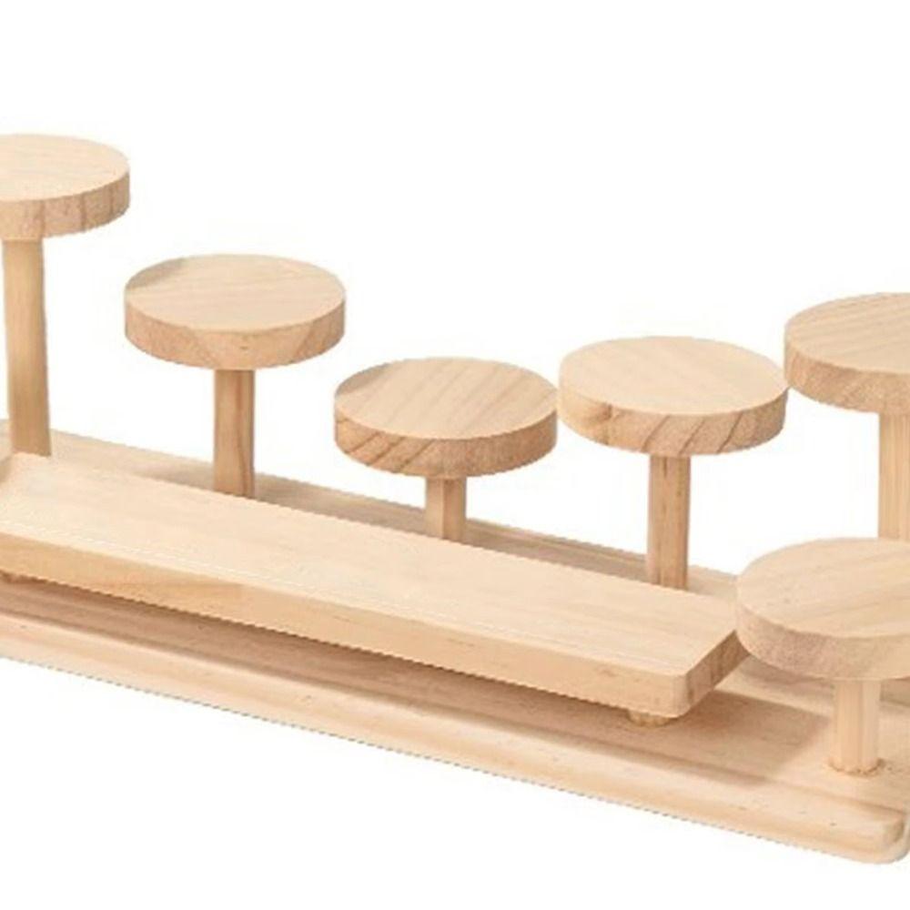 Деревянная Настольная Стойка для Хранения Штабелируемая Конструкция Рустикальный Стиль Подставка для Демонстрации Органайзер Многоуровневые Напольные Полки Настольный