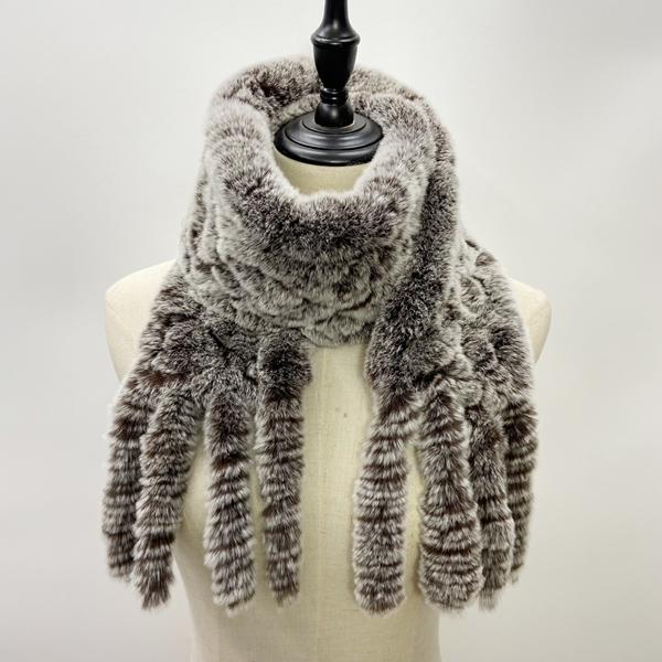 Шарф из натурального кроличьего меха, женские зимние теплые шали, модные клетчатые вязаные шарфы из натурального меха Bufanda, роскошный дизайнерский шарф