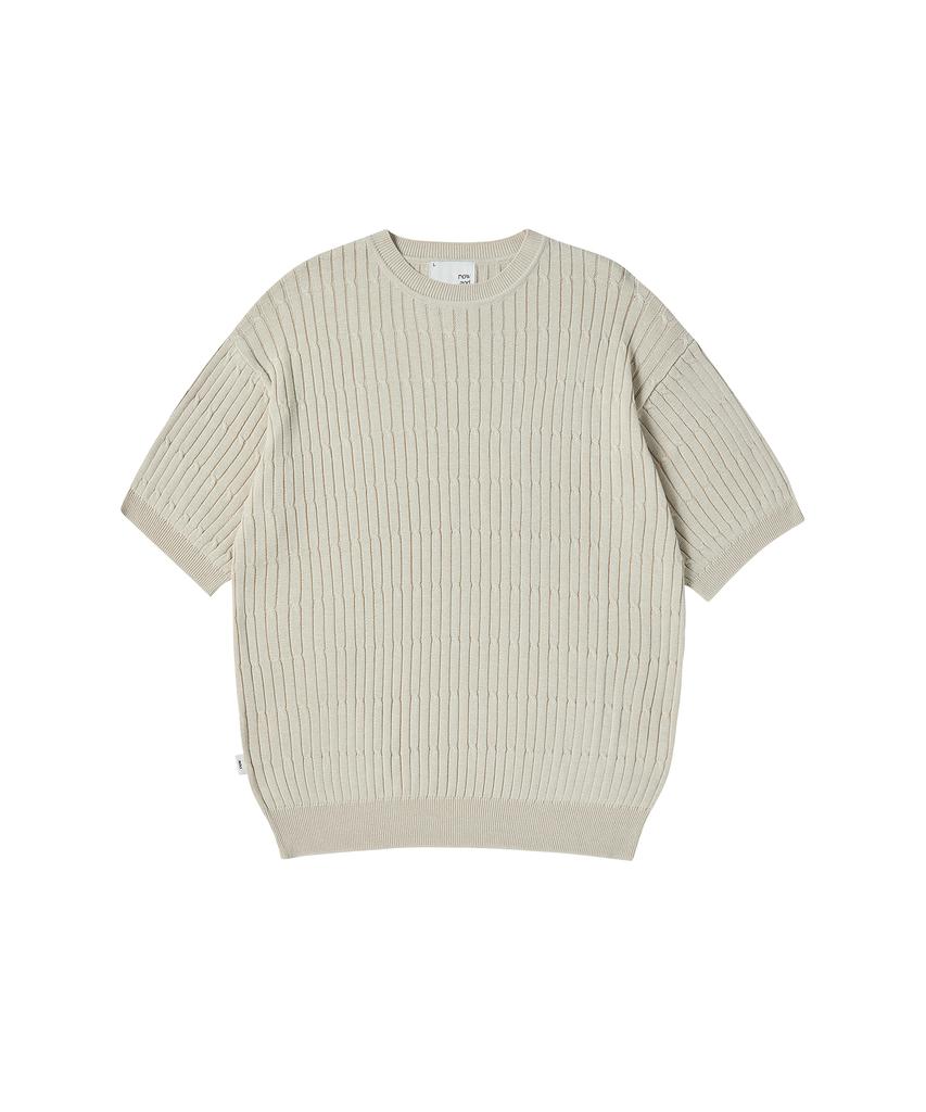 NOWANDTOMORROW Cable Half Knit [Ivory]