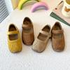 Детские мокасины Мягкие Нескользящие Мальчики Девочки Туфли на плоской подошве однотонные Застежка-липучка 2025 Новая детская повседневная обувь С закрытыми пальцами Защита от ударов