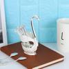 Creative and Cute Tableware Metal Coffee Spoon Set High-end Fruit Spoon Metal Swan Base Holder