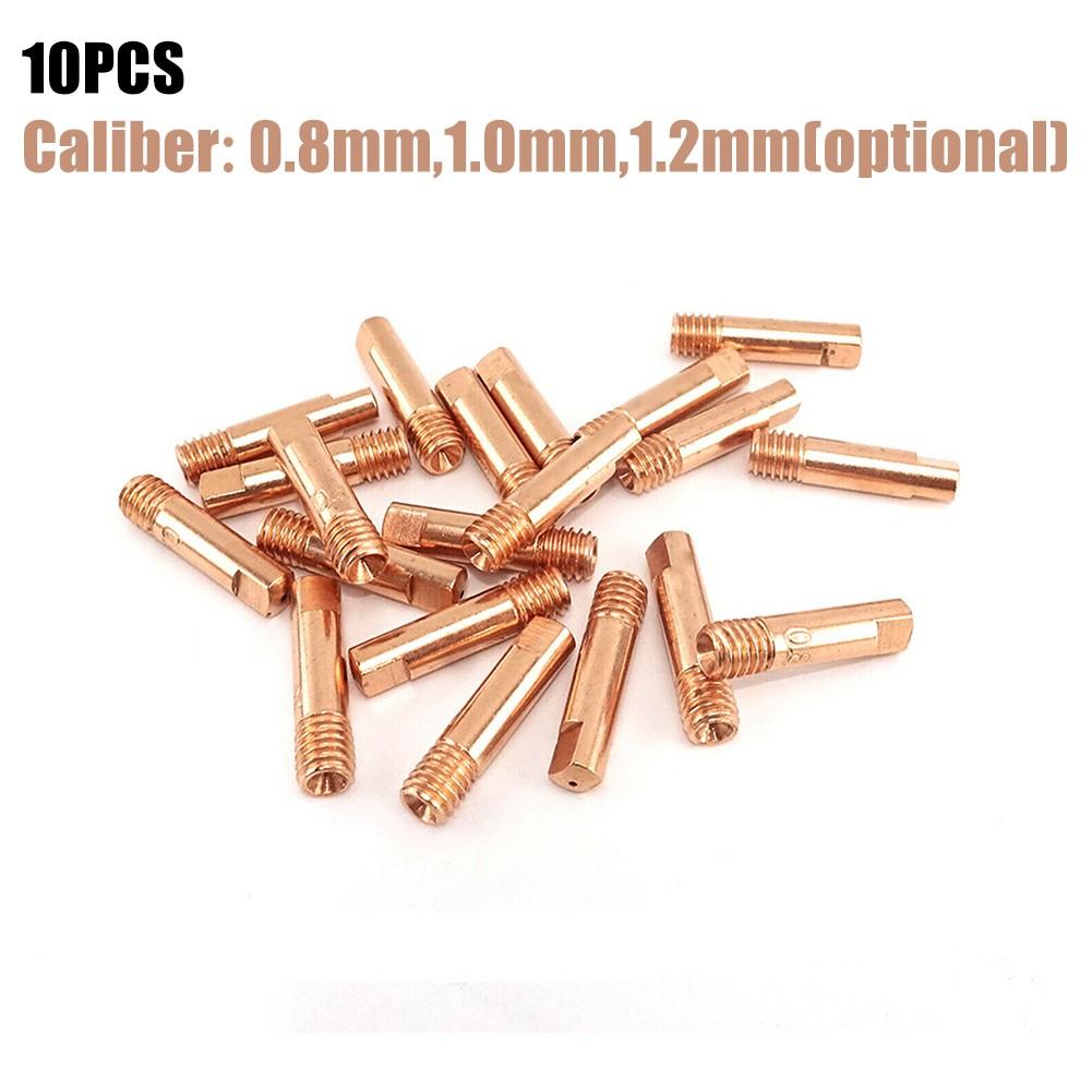 10xMB-15AK M6*25mm MIG MAG Welding Torch Contact Tips Aperture Gas Nozzle Copper