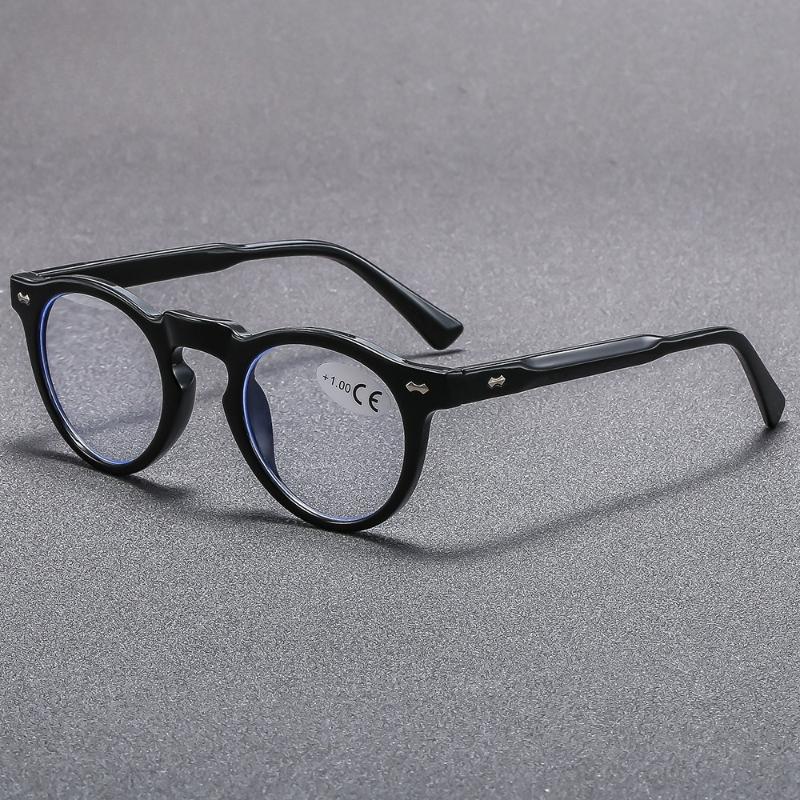 Fashionable Round-frame Reading Glasses High-definition Anti-blue Light Presbyopia Glasses High-end Full-frame Hyperopia Glasses