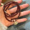 Handmade Sterling Multi-Layer Bracelet With Garnet Beads Chinese Lucky Lock Charm Women New Style