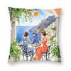 Aperitivo In Amalfi Square Pillowcase Polyester Linen Velvet Printed Zip Decorative Sofa Cushion Cover