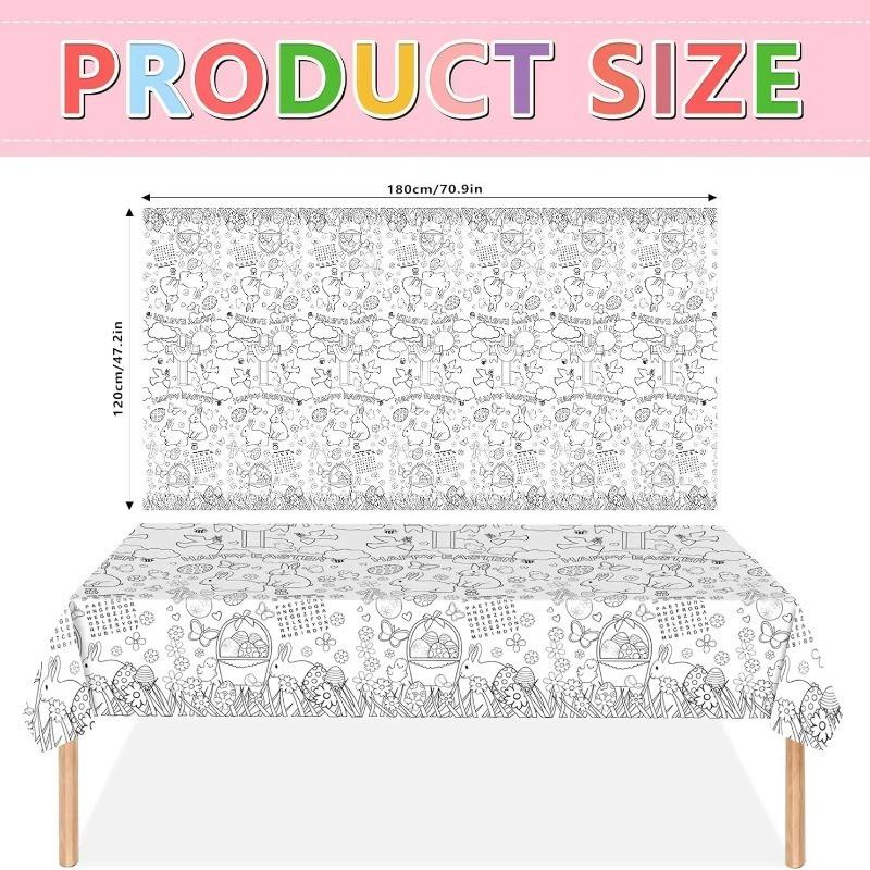 1-10 шт. Пасхальный кролик Сделай сам Детская раскраска Скатерть Одноразовая бумажная скатерть для украшения праздничной вечеринки Пасхальные принадлежности для вечеринки