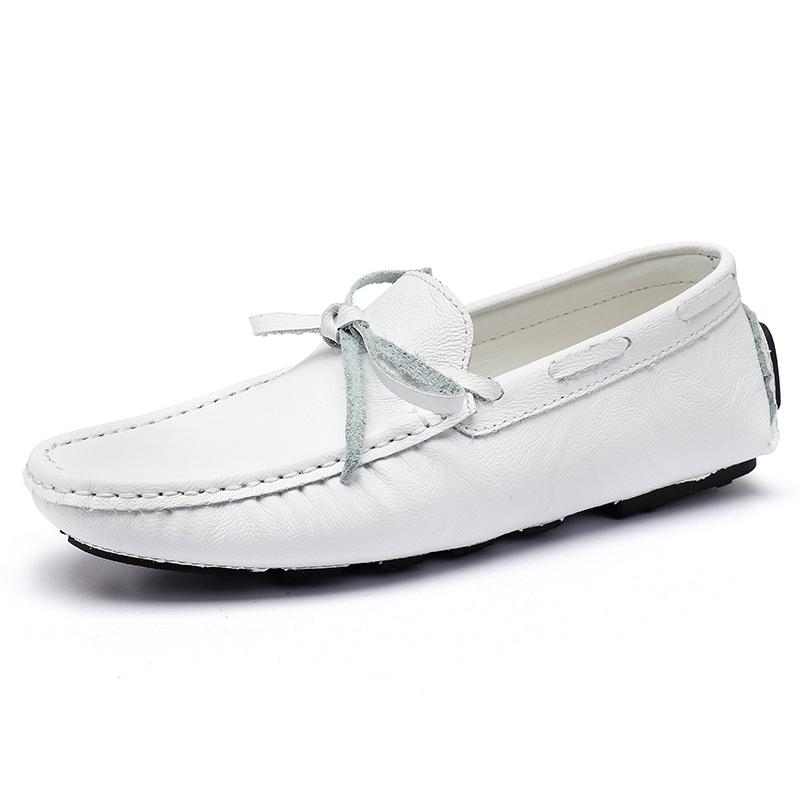 Summer Luxury Brand Men Casual Shoes Soft Genuine Leather Mens Loafers Moccasins Italian Designer Breathable Slip On Boat Shoes