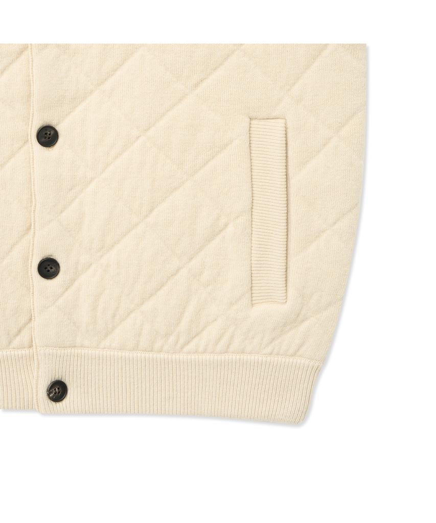 Iolo Quilted Knitting Vest_Creamy Sand