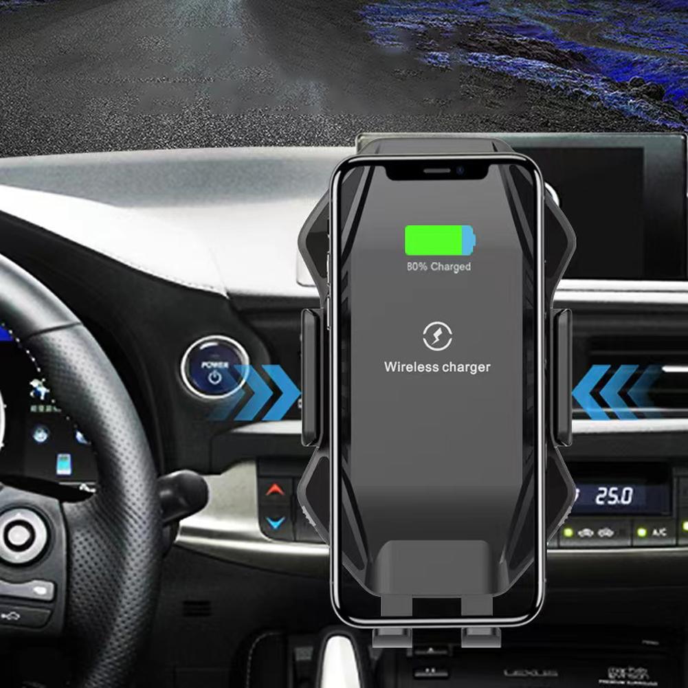 15W Fast Charging Air Vent Phone Bracket Wireless Car Charger Car Phone Holder Mount Auto Clamping 360 Rotation for iPhone 15 14
