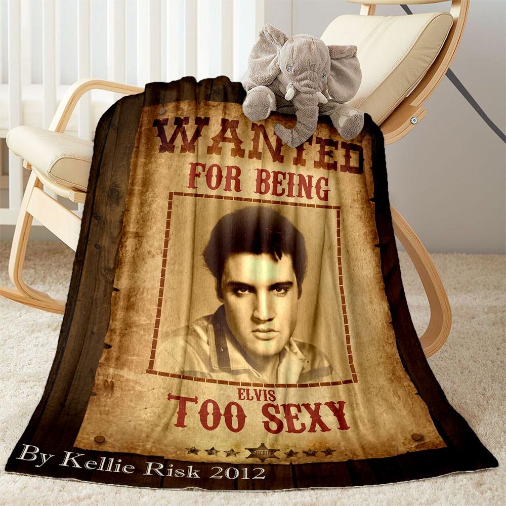 Elvis Presley Las Vegas Blanket Comfortable Perfect for Office Chair Seaside Chair Four Seasons Multipurpose Stylish Decor