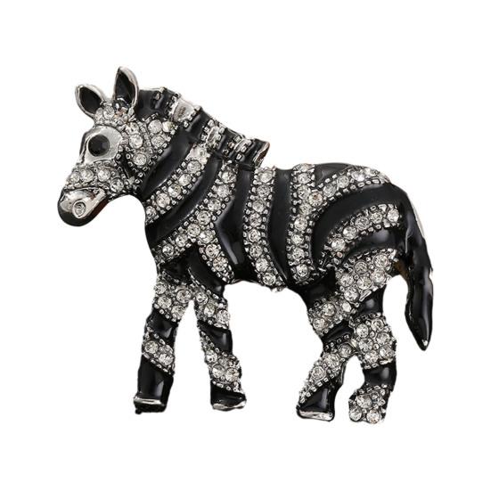 Brooch Pin Horse Design Enamel Pin with Imitation Crystals Enamel Faux Pearls Fairy Tale Brooch Artistic Accessories