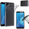 Case - Phonillico® - ASUS ZENFONE MAX PLUS M1 ZB570TL - Transparent Silicone - Ultra Slim - Tempered Glass