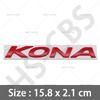 3D Chrome Metal Kona Letter Logo Rear Trunk Emblem Car Stickers Auto Fender Decals Tailgate Stickers Car Accessories Decoration