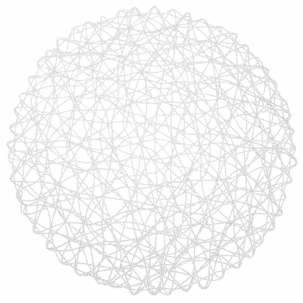 White paper table mat, round, 35 cm