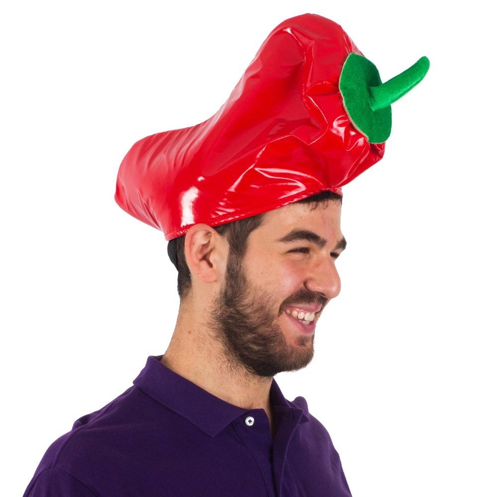 Funny Party Hats Red Pepper Hat Adults Teens Cinco De Mayo Party Hats Role-playing Stage Novelty Chili Dress Up Party Supplies