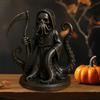 Halloween Grim Reaper Octopus Statue Gothic Black Robe Skeleton Figurine Holiday Party Decoration Skeleton Ornament with Octopus Tentacles