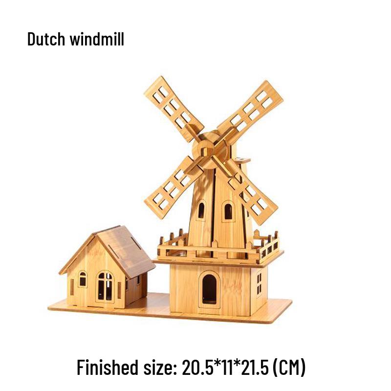 Red Bamboo 3D Wooden Car Jigsaw Puzzle - DIY Interlocking Laser-Cut Model