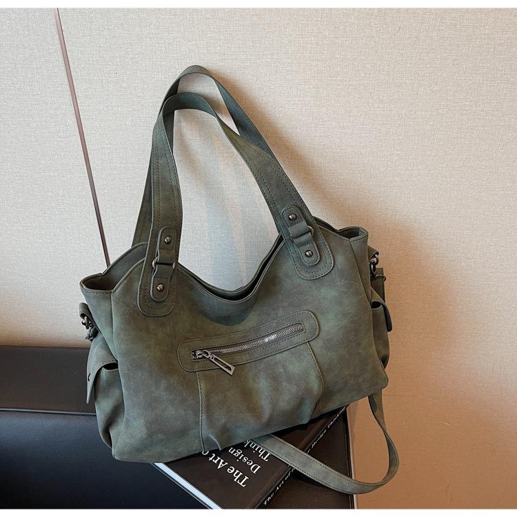 Large Capacity Retro Bag Women's Autumn and Winter Versatile Casual Messenger Bag Shoulder Commuter Tote Bag