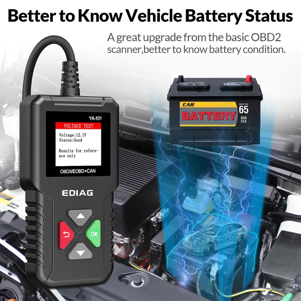 YA101 OBDII/EOBD считыватель кодов OBD2 сканер проверка батареи двигателя тестер полная функция OBD автомобильный диагностический инструмент автоматического сканирования