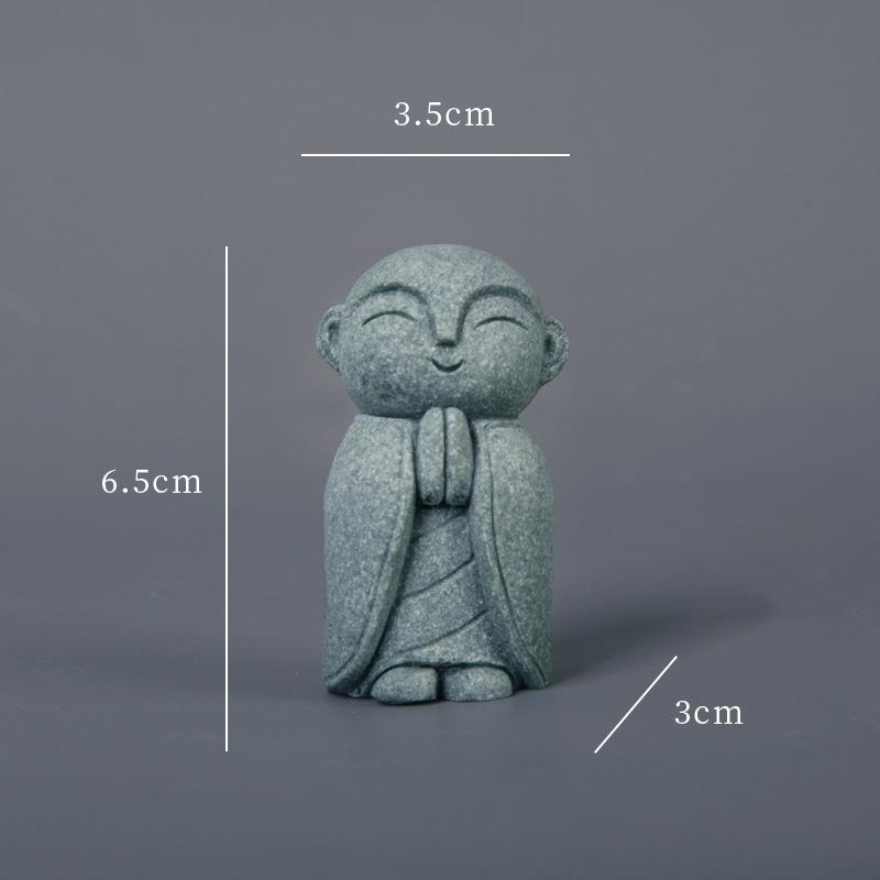 Miniature Statues Small Monk Figurines 4 Piece Resin Meditation Room for Study Tabletop Gifts Sets