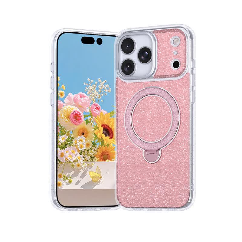 CAXITON Чехол для телефона с блестками и магнитной подставкой для iPhone 15/14 Plus