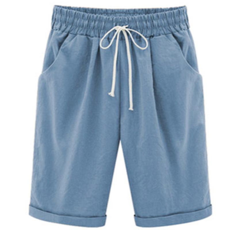 Plus Size Women Summer Casual Shorts Loose Cotton Sports Pants Breathable Comfy Short Pant