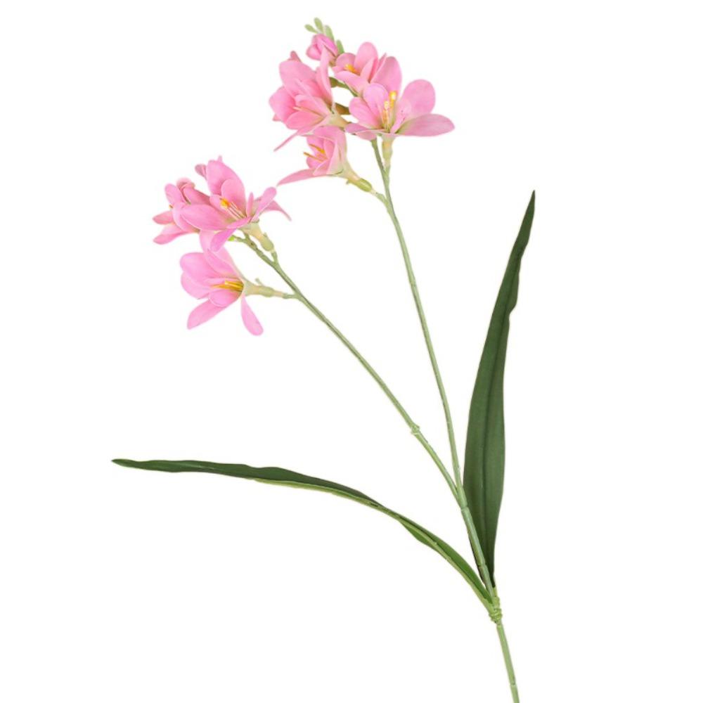 Realistic Artificial Freesia Flowers 2 Fork Simulation Whelan Flower Wedding Party Decor