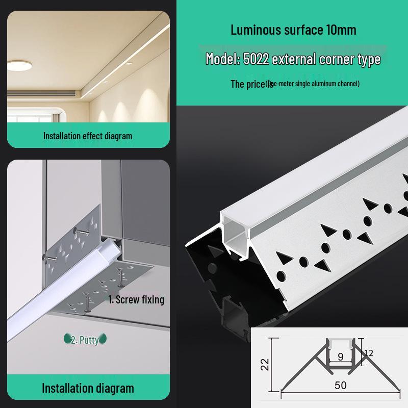 Seamless Linear Recessed LED Light Channel - Aluminum Strip Slot Design