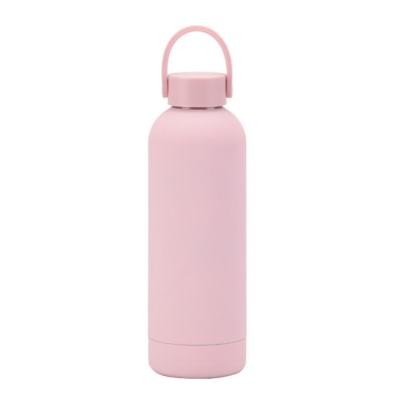 Double-Layer Stainless Steel Vacuum Insulated Travel Mug With Carrying Handle - 500ml Portable Outdoor Water Bottle