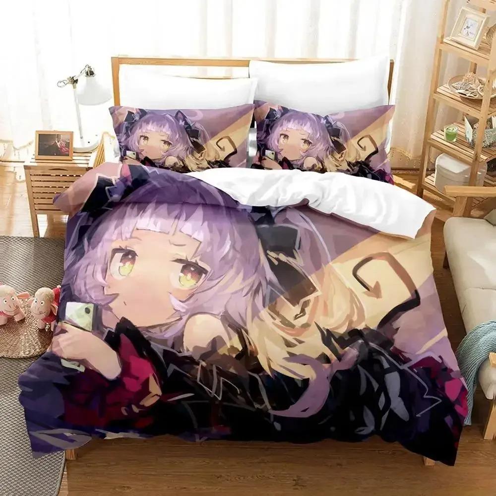 Топ Постельное белье Мурасаки Сион Односпальное Полуторное Двуспальное Кинг-сайз Комплект постельного белья Взрослый Детский Спальня Комплекты пододеяльников Аниме Кавайная Девочка Кровать