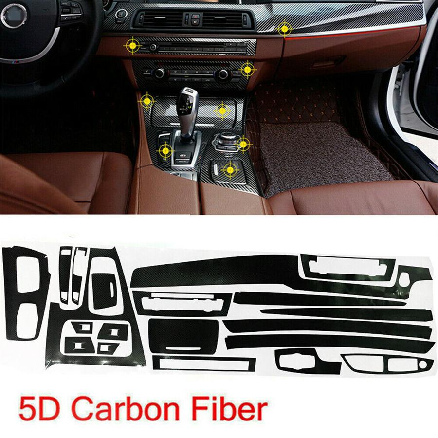 For 2011-2017 BMW 5 Series F10 F18 Interior DIY Trim Stickers Carbon Fiber Style