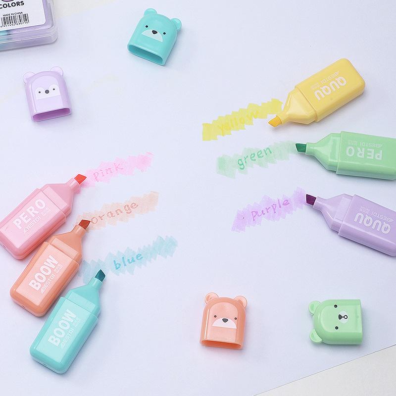 Punctuation Mini Highlighter Set: Eye-Protecting, Fluorescent Macaron Pens for Students