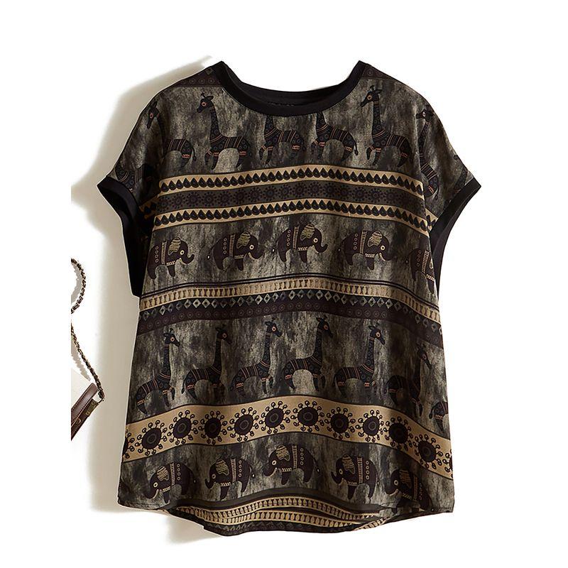 Cartoon Cartoon Popular Design Summer Raglan Sleeve Lazy Style Women Casual Loose Large Shirt T-shirt Inclusive Wear