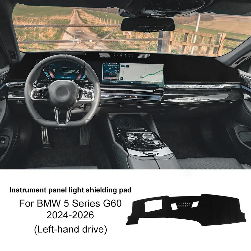 For BMW 5 Series G60 2024 2025 2026 Dashboard Cover Premium Flannel Mat Avoid Light Pad Anti-UV Case Carpet Sunshade Anti-slide