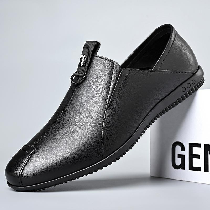 Модные дизайнерские новые однотонные мужские лоферы весна-осень на плоской подошве из мягкой кожи мужские туфли повседневная мужская кожаная обувь
