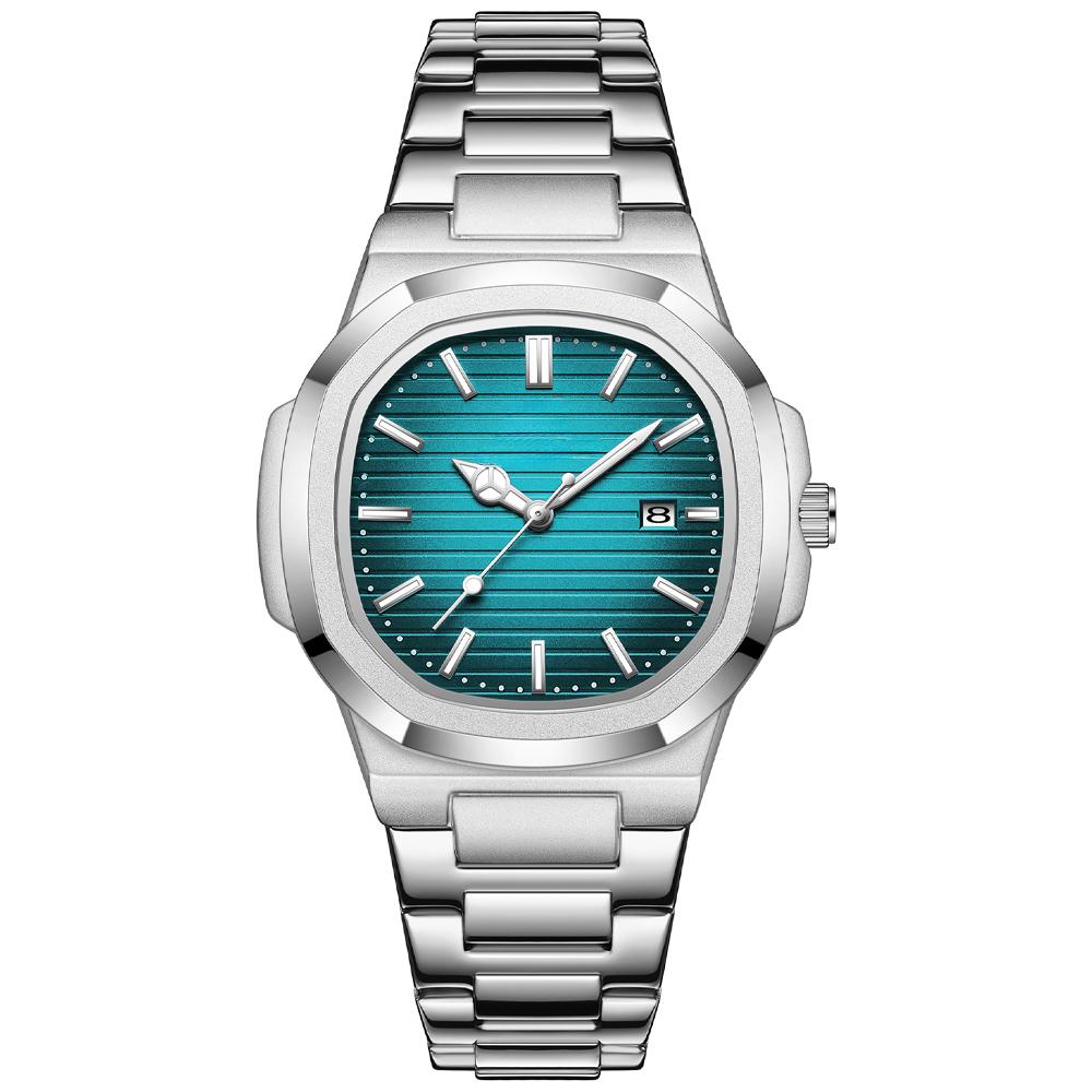 Роскошные мужские наручные часы водонепроницаемые светящиеся еженедельные часы для мужчин из нержавеющей стали мужские кварцевые часы + коробка