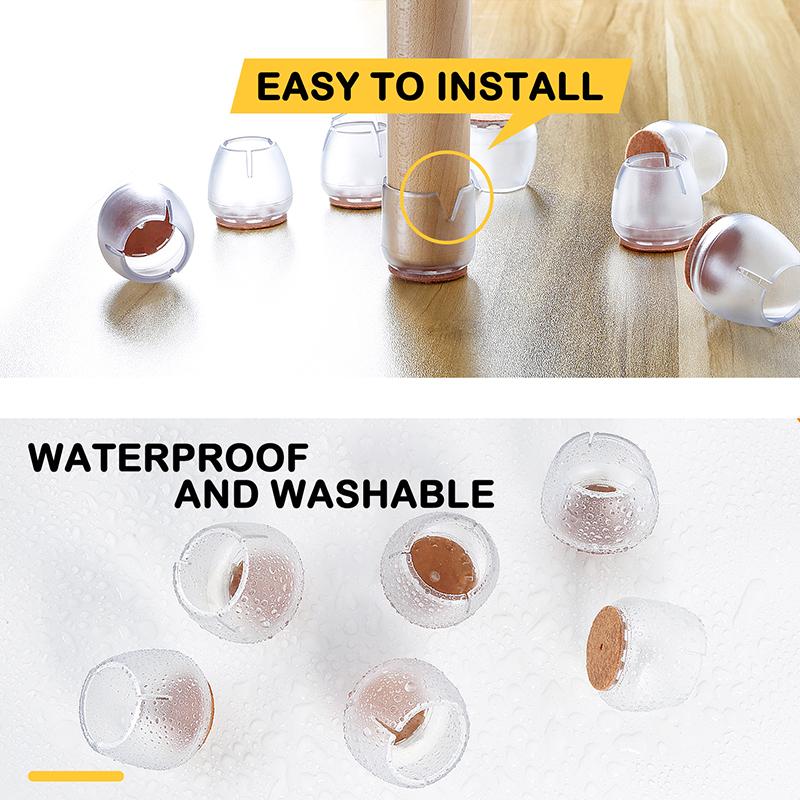 16 шт. силиконовых накладок на ножки столов и стульев, квадратные накладки, носки, противоскользящие накладки для защиты пола мебели