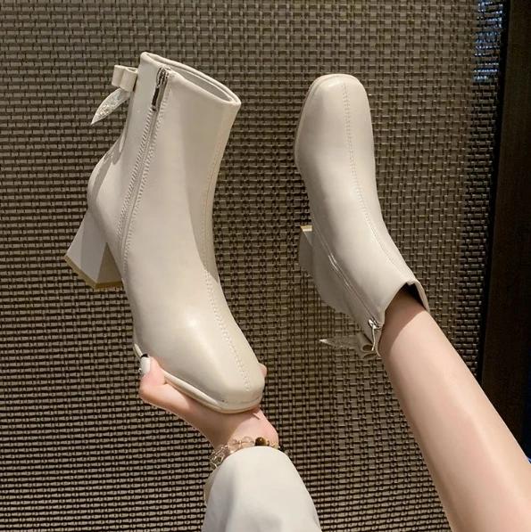 Модные женские ботильоны на высоком каблуке с острым носком, сексуальная обувь для женщин 2025, новые классические повседневные ботинки на молнии сбоку, женские ботинки, ботильоны на каблуке