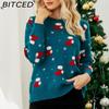 Autumn/Winter Christmas Sweater Christmas Hat Sweet O-Neck Knit Cartoon Christmas Sweater