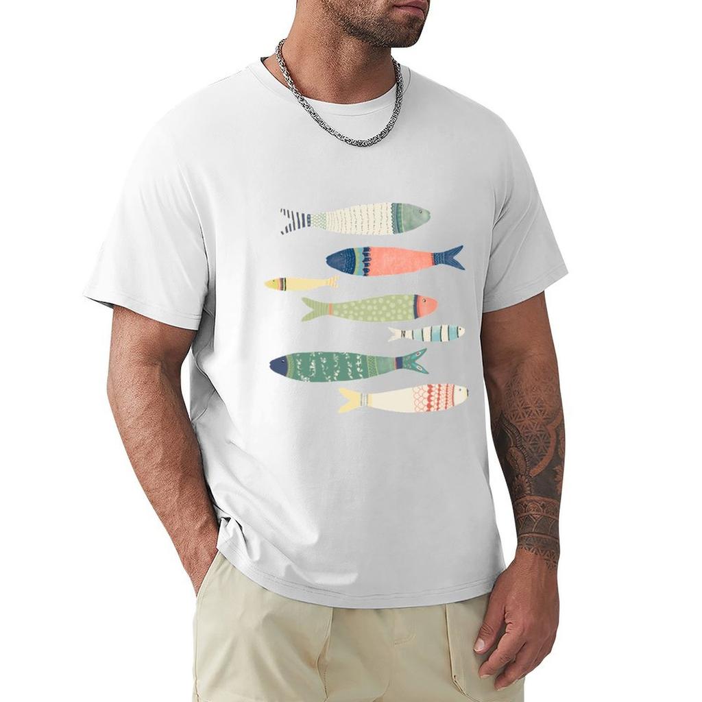 Sardines TShirt Simple Casual Short Sleeve Cotton TShirt