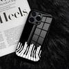 Чехол для телефона в ретро-стиле "Клавиши пианино" для iPhone 17 Air 16 E Pro Max 15 14 13 Mini 12 Pro 11 Max Plus Черный стеклянный чехол